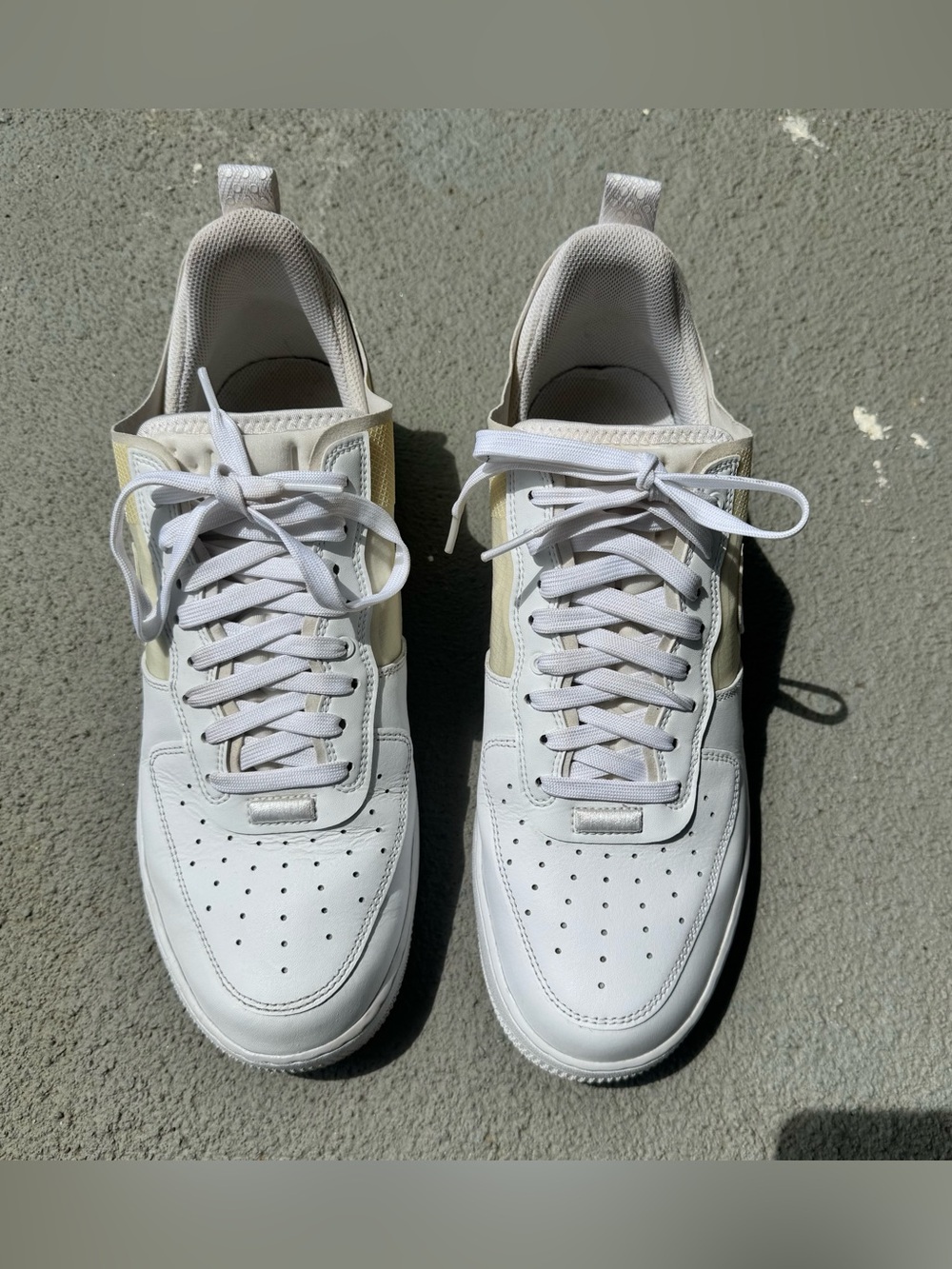 Nike Air Force 1 React White Light Bone Sneaker DM0573-100 Men Size 12 AF1 Low